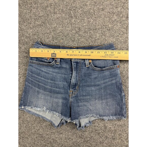 Levis High Rise Shorts Womens 27 Denim Cut Off Distressed Frayed Hem Waterless - Picture 3 of 7